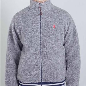 Mens polo fleece sherpa